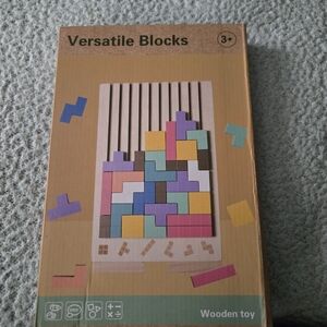 Versatile Blocks Wooden Toy Set - Multicolor